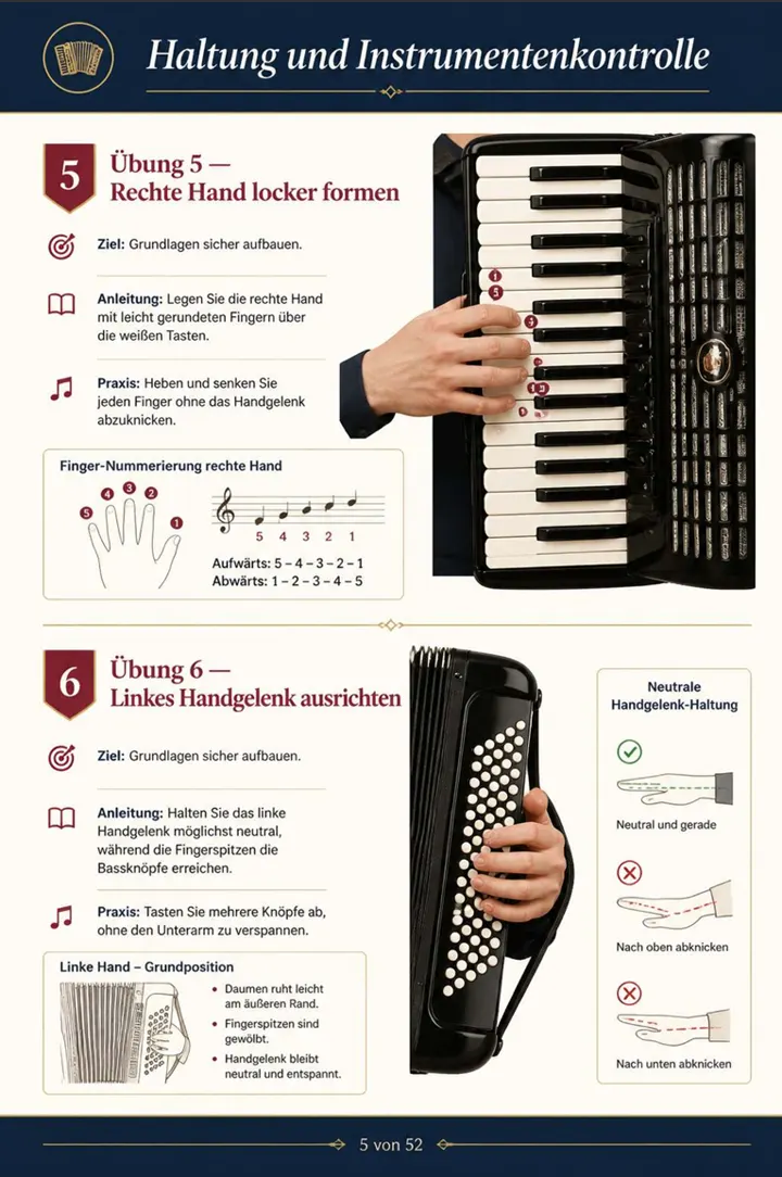 Illustrierte Akkordeonübung für Anfänger – Seite 5